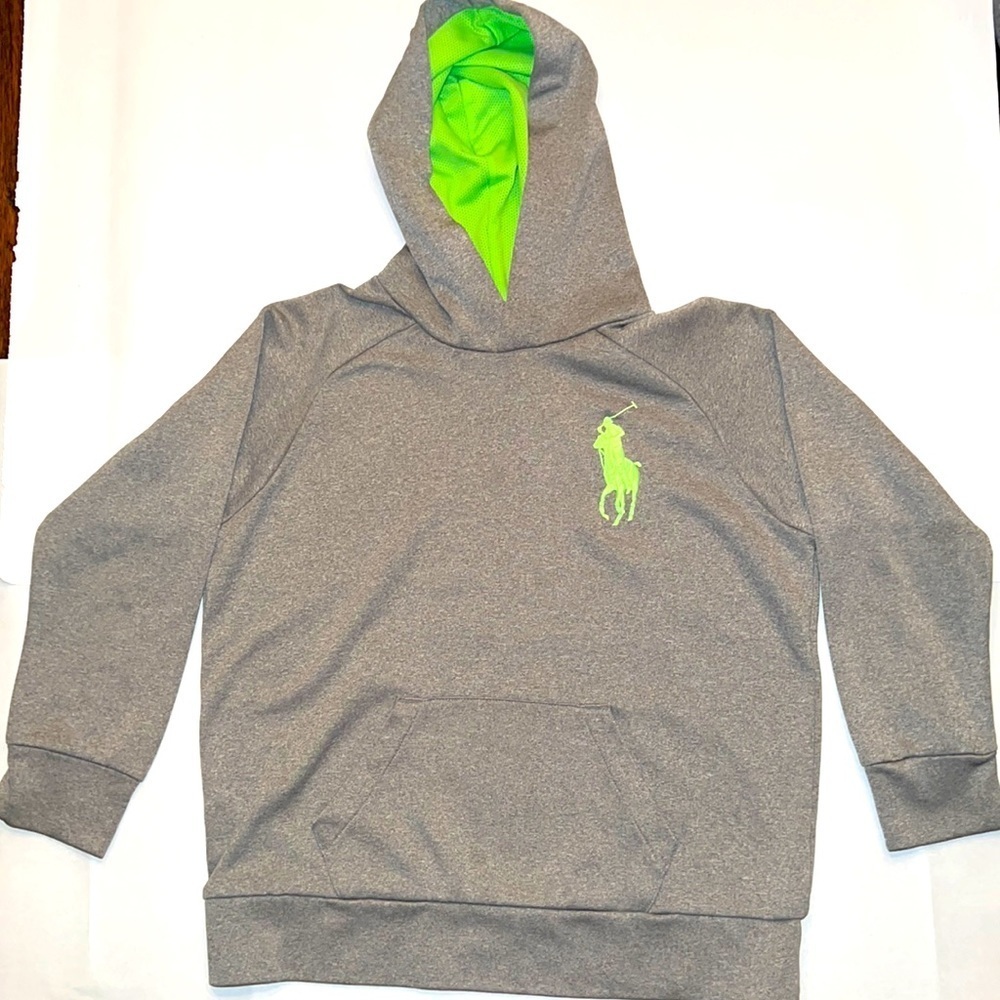 Polo Ralph Lauren Kids Athleisure Hoodie Jacket Heather Gray Size Small